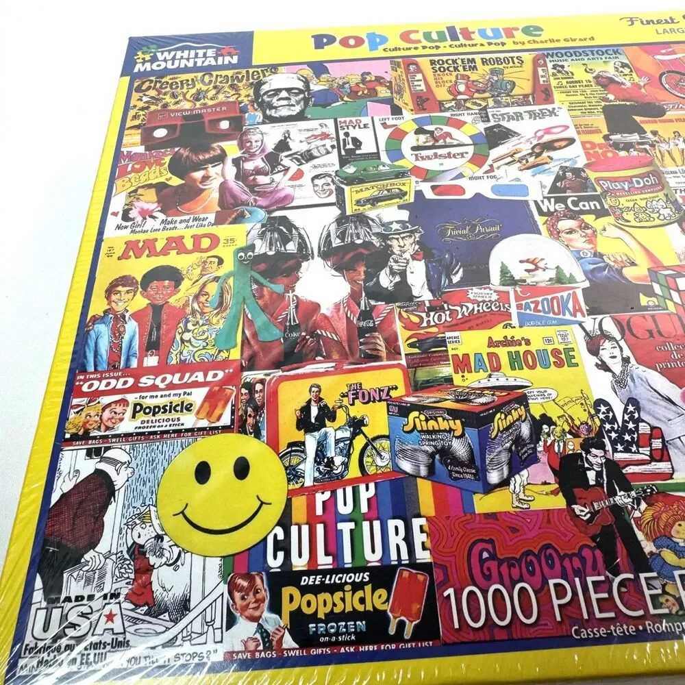 White Mountain Pop Culture 1000 Piece Jigsaw Puzzle NEW Sealed Charlie Girard
